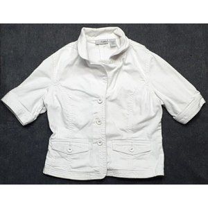 CHICO'S PLATINUM Button Down Size 0 Women's Jacket White 79984